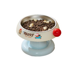 Nuevo tazón para gatos con diseño de dibujos animados, de acero inoxidable, antideslizante, protector de cuello, tazón para arroz para gatos, bebedero para gatos y perros. - Product Image 4
