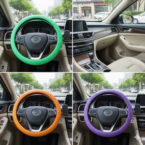 Housse de volant universelle en silicone effet crocodile pour Ford F150 Mercedes Benz VW <span class=keywords><strong>Golf</strong></span> Nissan 38cm, pièces intérieures antidérapantes pour voiture - Product Image 3