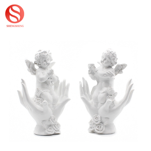 Casa de lujo de mesa de Oficina Decoración superior Cruz flor Rosa <span class=keywords><strong>palma</strong></span> de mano de resina de Ángel - Product Image 6
