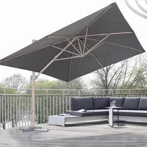 Недорогой большой уличный Зонт 4 м x 3 м, консольный зонт для патио, Солнцезащитный садовый двор, черный зонт для кафе