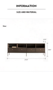 Premium Solid Wood <b>Sideboard</b> Cabinet Handcrafted High-end <b>Storage</b> Buffet for Home Villa - Product Image 2