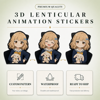 Las mejores pegatinas decorativas de dibujos animados 3D de tendencia, pegatina de movimiento impermeable, pegatina de Anime lenticular 3D personalizada para decoración de coche y portátil