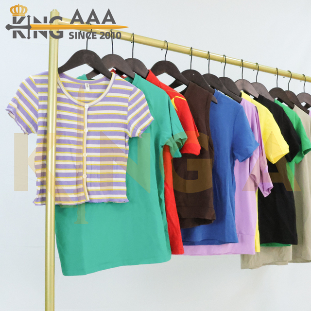 Wholesale KINGAAA Vintage Cotton Summer O-neck T-Shirt for Women Plus Size Unisex Oversized Tops Second Hand Used Clothes Bales