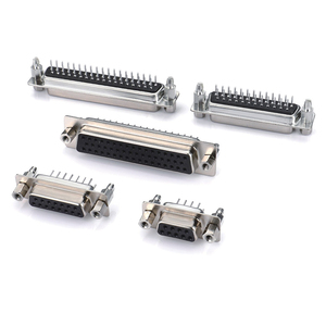Connecteur D-SUB 25 broches femelle vertical pour <span class=keywords><strong>PCB</strong></span>, riveté, colonne en <span class=keywords><strong>cuivre</strong></span> 6.0, D-SUB 25 broches femelle V/T, prise DB 25 broches 180 degrés pour <span class=keywords><strong>PCB</strong></span> - Product Image 1