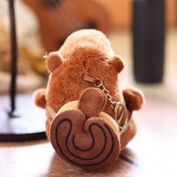 Sac à dos souple Kawaii Capibaras Peluche Peluche Capybara Peluche Animal Jouet Porte-clés avec Citrouille Piment Piment Aubergine