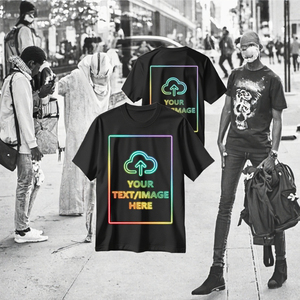 T-shirts personnalisés 100% coton tricoté – Personnalisation photo/logo/texte – Confortables à manches courtes – Unisexe adulte – Créez votre propre design avant et arrière - Product Image 3