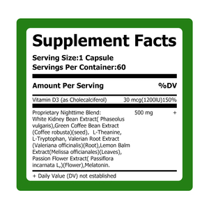 Cápsulas de Suplemento Herbal con Vitamina D3, Mezcla Propietaria para Dormir Tranquilamente, Quemador de Grasa Nocturno, Venta al Por Mayor de Fábrica - Product Image 6