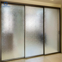 Porte coulissante en verre Timestill pour cuisine, 4 panneaux, 3M, porte de douche coulissante en verre pour salle de bain