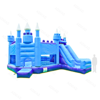 Location de château gonflable pour fêtes, combo château gonflable avec toboggan, en PVC, facile à installer, pour 5+ personnes