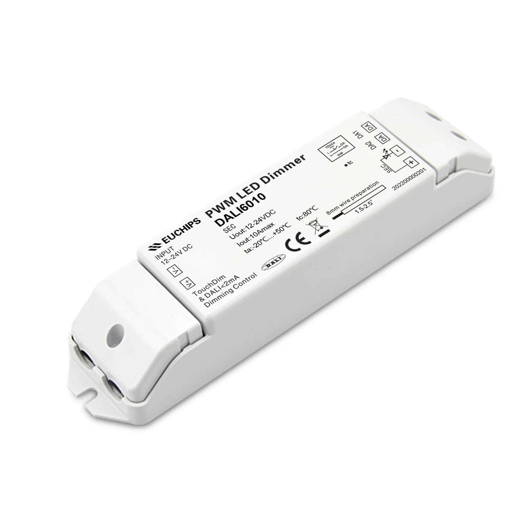 EUCHIPS 12V 24V DC PWM Atenuación digital Controlador DALI 120W LED Dimmer Push Dim Panel de luz LED Soluciones de iluminación de voltaje constante