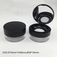 Boîte à poudre compacte 15g avec couvercle rabattable, flacon transparent rond 70mm, vente chaude, boîte vide 20-25g pour poudre compacte