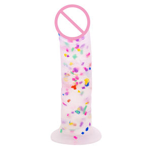 Dildo vibrant en silicone souple, style américain, avec ventouse transparente, pour femmes - Product Image 2