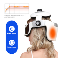 Casque de massage de la tête à pression d'air, compresse chaude et vibrations pour le massage des tempes et des yeux, soulagement des maux de tête et du stress