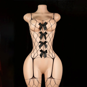 Bodystocking en résille noire de haute qualité avec logo personnalisé, lingerie pour boutique, vente en gros - Product Image 1