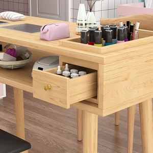 Ensemble table et chaise de <span class=keywords><strong>manucure</strong></span> professionnelle pour plusieurs personnes à 3 stations <span class=keywords><strong>avec</strong></span> lampe de table de <span class=keywords><strong>manucure</strong></span> et <span class=keywords><strong>aspirateur</strong></span> - Product Image 3