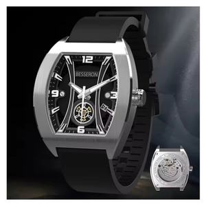 Montres automatiques avec tourbillon, style boîtier tonneau, bracelet en caoutchouc, montres mécaniques pour hommes, livraison gratuite - Product Image 4