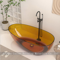 Baignoire en résine transparente multicolore/Baignoire en pierre artificielle Baignoire transparente