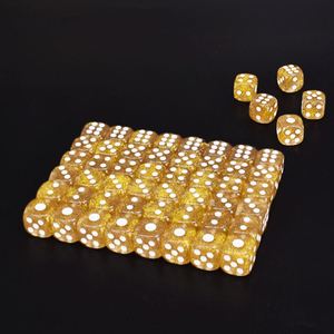 Dados Personalizados Promocionales de Plástico de 16 mm con Puntos Blancos D6 con Brillo Dorado de 6 Caras para Regalos y Juegos de Mesa - Product Image 3