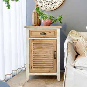 Farmhouse Style Solid Wood Corner Cabinet with Storage <b>Drawer</b> Handmade Durable Retro Nightstand for <b>Bedroom</b> Living Room Hotel - Product Image 3