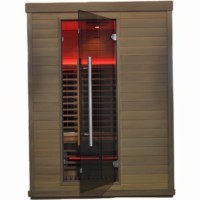 SS-300V Chauffage en verre rouge à spectre complet pour 3 personnes en cèdre rouge à faible EMF électrique solide pour une utilisation intérieure et extérieure Panneau de commande
