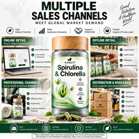 Capsules de Spiruline et Chlorelle 2300mg, Complexe Super Greens 9-en-1, Sans OGM, Capsules Végétales, 120 Comprimés, Complément Alimentaire Quotidien de Légumes Verts