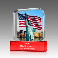 Trophée en cristal personnalisé de prestige pour les États-Unis, le Canada, le Japon, l'Italie, l'Inde – Cadeau souvenir avec gravure personnalisée – Décoration en verre