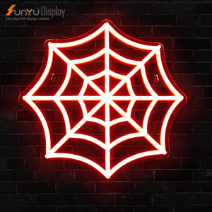 Bán buôn tùy chỉnh miễn phí thiết kế Halloween Spider <span class=keywords><strong>Web</strong></span> bên nhà trang trí đèn neon - Product Image 1