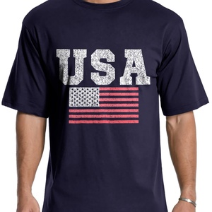 Camiseta Clásica de Cuello Redondo para Hombre con Diseño de la Bandera de EE. UU., Tejida en 100% Algodón, Ajuste Cómodo, Secado Rápido, Transpirable, para Uso Diario - Product Image 5