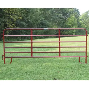 Panneaux et portes portatifs mobiles résistants de clôture de cour de corral d'enclos de bétail de 2.3 m en acier