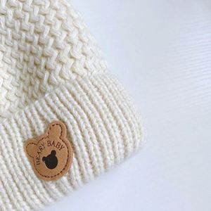 아기 모자 스카프 세트 귀여운 곰 따뜻한 니트 겨울 모자 캡 보닛 유아 어린이 모자 남아 여아 크로셰 비니 - Product Image 4