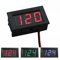 DC 5V-120V 2 cables 0,56 ''LED voltímetro Digital medidor de voltaje coche bicicleta eléctrica Volt Detector Tester Monitor