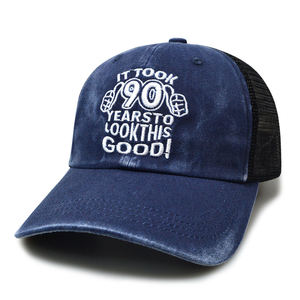หมวกแก๊ปทรง Trucker 6 แผง ตาข่ายด้านหลัง ระบายอากาศได้ดี ผ้าฝ้ายซักแล้ว ปักลายได้ตามต้องการ ใช้ได้ทั้งชายและหญิง สไตล์ลำลอง/กีฬา - Product Image 5