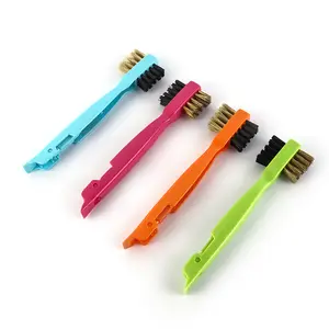 Kitchen Cleaning Scrub Brush for Range Hood Grease Grime Rust Cleaner Brush for Pot Pan Deep Gas Stove Brass Wire Brushes