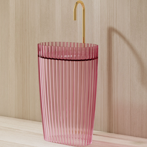 Rosa <span class=keywords><strong>vasca</strong></span> di lusso Freestanding in resina di pietra artificiale puro acrilico solido lavandino bagno Hotel <span class=keywords><strong>vasca</strong></span> da bagno con rubinetto - Product Image 4