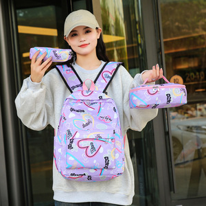 New Stylish Durable Leisure Travel Large Capacity <b>Backpack</b> Set Teenage Girls <b>Children</b> Kids Students Schoolbag With Pencil Bag - Product Image 2