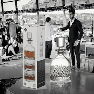 Set di Bicchieri Decanter in Cristallo Impilabili, Bicchieri Old Fashioned Stile Vintage, Capacità 300ml, Pressati a Macchina per Feste - Product Image 3