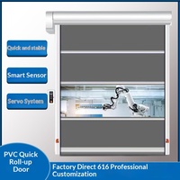 Puerta enrollable industrial de PVC de alta velocidad, personalizada de fábrica, automática y de apertura rápida para taller o almacén.
