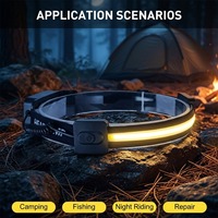 Linterna frontal de silicona de haz amplio, recargable tipo C, con visión completa de 230 grados, impermeable IPX4, para camping, senderismo, trabajo, adultos