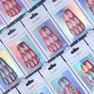 <span class=keywords><strong>Uñas</strong></span> Postizas de Diseño Personalizado, Lujosas, con <span class=keywords><strong>Diferentes</strong></span> Formas, Cobertura Completa, Acrílicas, ABS, a Presión - Product Image 1