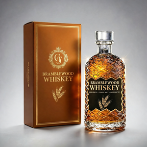Bouteille en verre super-flint gaufré de luxe 500 ml, personnalisable avec logo, vide, pour spiritueux, whisky, vodka, brandy, <span class=keywords><strong>gin</strong></span>, rhum – Fabrication OEM - Product Image 2