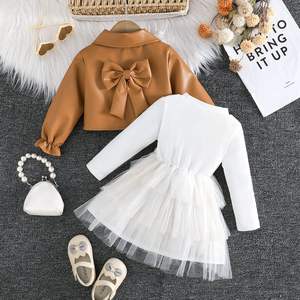 Robe à manches longues pour filles, automne-hiver 2025, nouvelle robe élégante pour petite fille, princesse, bébé, ensemble deux pièces coréen pour enfants - Product Image 4