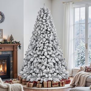 SHareconn Albero di Natale Artificiale in Abete da 1,8 m con 500 Luci Incandescenti Bianco Caldo, Effetto Neve, Base Pieghevole, 900 Punte di Rami - Product Image 2