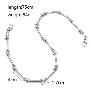 록 펑크 팬츠 체인 힙합 주얼리 남성용 롱 초커 목걸이 - Product Image 2