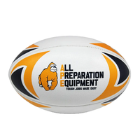 Vente directe d'usine, ballon de rugby en caoutchouc personnalisé, nouveau matériau, différentes tailles, cuir PVC, couture à la machine