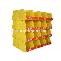 Vente en gros de présentoirs à biscuits en carton ondulé, personnalisés, pliables, imprimés UV, à fermeture magnétique, auto-érecteurs, pour supermarchés, en promotion