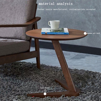 Table console d'angle en bois massif LANBEES BJ05 au design moderne, mini-meuble mobile pour salons, hôtels et maisons