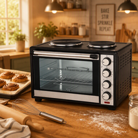 Four à convection électrique de comptoir 60L avec grille de rôtissoire, porte en verre et éclairage intérieur pour la pâtisserie à domicile