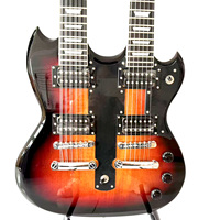 Guitare électrique à corps plein, corps en okoumé, double tête, micros HHS, 41 pouces, pont en palissandre, touche en érable, dos en érable