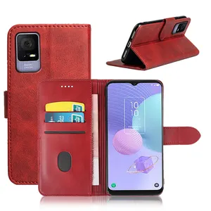 Nuevo estilo de cuero Flip TPU funda de teléfono para TCL 403 T 40 XE 502 XL 505 M23 Smart4 PU ranura con tarjeta cubierta de teléfono celular - Product Image 1