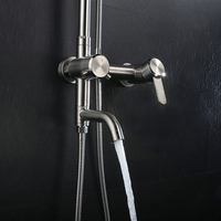 Ensemble de robinets mitigeurs d'eau à montage mural, pour salle de bains, aspect luxe, Europe, moderne, Chrome SUS